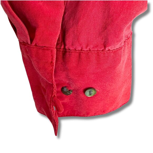 Vintage Y2K Express Silk 100% Button-Up Shirt – Red – Size Large - Picture 10 of 16